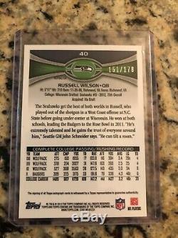 2012 Russell Wilson Chrome Topps Rc Auto Refractor # / 178 Seahawks