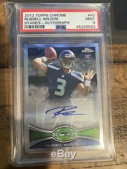 2012 Russell Wilson Chrome Topps Rookie Auto Rc Psa 9 Autograph Seahawks