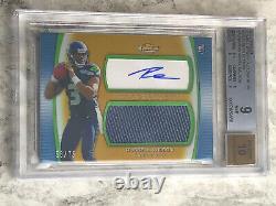 2012 Russell Wilson Finest Or Refractor Rc / 75 Auto Rookie Bgs 9 Apr Monnaie