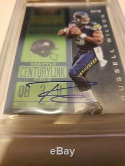 2012 Russell Wilson Panini Contenders Playoff Ticket Auto Bgs 9.5 # 'd 92/99 # 225
