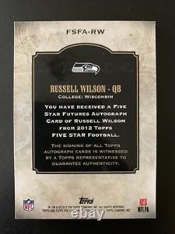 2012 Russell Wilson Topps Cinq Étoiles D'or Rc Auto Numéroté 124/150 Mvp! Royaume