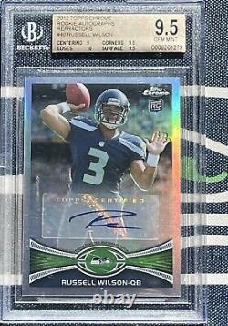2012 Topps Chrome 40 Russell Wilson Rookie Card Rc Bgs 9.5 10 Auto Refracteur