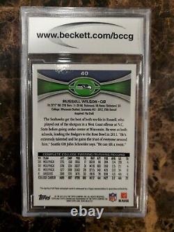 2012 Topps Chrome Auto Rookie Russell Wilson Signé Bccg 10 Beckett Beautiful