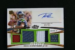 2012 Topps Prime Reliques Auto Niveau 5 Or Russell Wilson Rc # 19/25 Seahawks