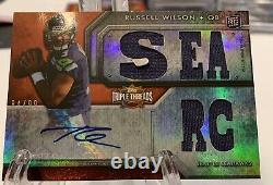 2012 Topps Triple Threads Russell Wilson Jersey Carte D'auto Rc #131 Sp 84/99