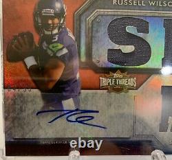 2012 Topps Triple Threads Russell Wilson Jersey Carte D'auto Rc #131 Sp 84/99