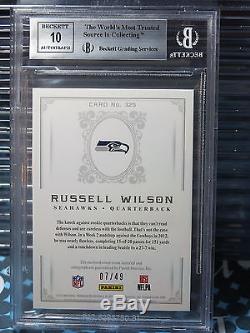2012 Trésors Nationaux Russell Wilson Gold Rookie Patch Auto / 49 Bgs 9/10 Rc W1