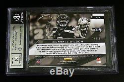 2013 Panini Spectra Blue Russell Wilson Auto / Jersey Patch # 14/15 Bgs Mt 9 / Auto10