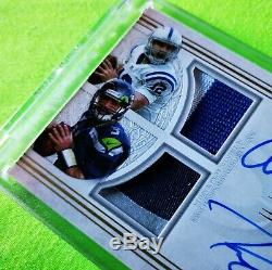 2015 Russell Wilson Définitif Topps Andrew Chance Double Patch Auto 09/10 Seahawks