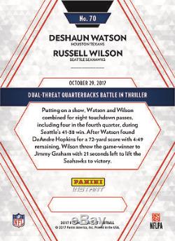 2017 Panini Instant NFL Deshaun Watson Rc Russell Wilson Double Auto 1/1 Sp Rare