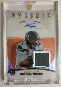 2019-20 Russell Wilson Optic Dynamic Patch Auto /10 Ssp Rare Insert