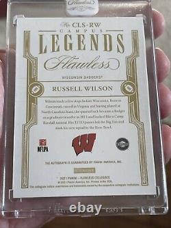 2021 Panini Flawless Collegiate Russell Wilson Campus Légendes Auto 12/25 Monnaie