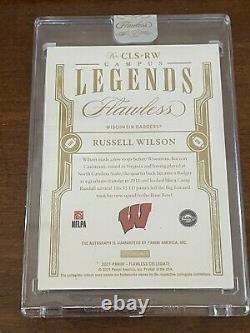 2021 Panini Flawless Collegiate Russell Wilson Campus Légendes Auto 12/25 Monnaie