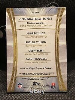 # 5/5 Andrew Luck Russell Wilson Drew Brees Aaron Rodgers 2014 Topps Supreme Auto