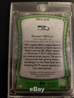 77/90 Rare! Russell Wilson 2012 Topps Rookie Premiere Bleu Ink Auto Rc