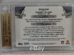 Bgs 9.5 True Gem + 2012 Topps Bowman Sterling Russell Wilson Patch Rc Auto # 15/36