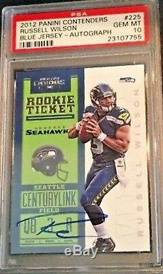 Billet Rookie 2012 Des Russell Wilson Panini Contenders / 550 Rc Auto Psa 10