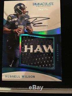 Football 2017 Immaculée Russell Wilson Auto Seahawks Logo Patch Sp # 1/1