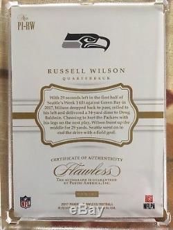 Football Impeccable 2017 Russell Wilson Silver Auto / 5 Encre Premium De Seattle Seahawks