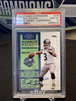 Maillot Russell Wilson Rookie 2012 Auto White Jersey Sp Psa 10 Gem