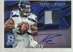 Panini Spectra 2013 Russell Wilson Auto Patch 02/15 Seattle Seahawks