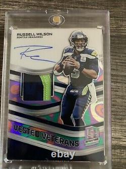Panini Spectra Russell Wilson Auto 2019 + Patch! Impression Ultra Courte /5