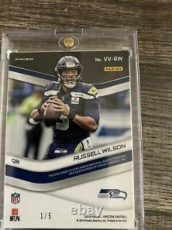 Panini Spectra Russell Wilson Auto 2019 + Patch! Impression Ultra Courte /5