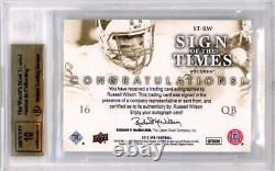 Rare 2012 Sp Authentic Russell Wilson Gold Rc Signe Les Heures Auto /10 Bgs 9.5 #strw