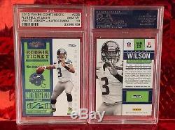 Russell Wilson 2011 Maillot Blanc Panini Contenders Rookie Card Psa 10 Auto Sp