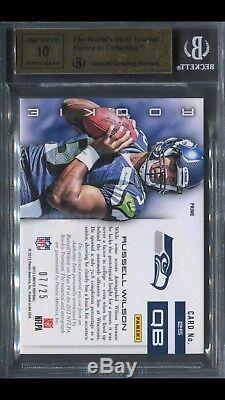 Russell Wilson 2012 Limited Jumbo Prime N ° 7/25 Rookie Bgs 9.5 Auto 10 Patch 3 Clr