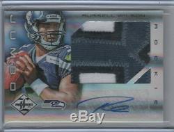 Russell Wilson 2012 Panini Limitée Rookie Patch Auto Rc Seahawks 19/25