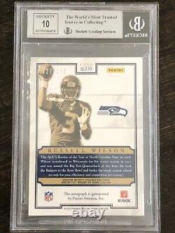 Russell Wilson 2012 Panini Prominence Rookie NFL Field Autograph Bgs 8.5 Auto 10