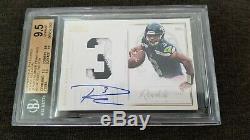Russell Wilson 2012 Trésors Nationaux Rookie Colossal Rc 20/25 Auto Bgs 9.5 / 10