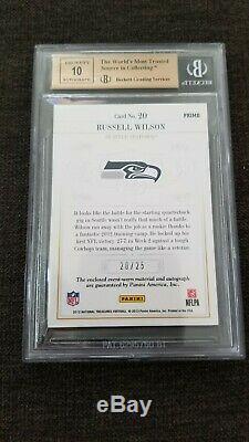 Russell Wilson 2012 Trésors Nationaux Rookie Colossal Rc 20/25 Auto Bgs 9.5 / 10