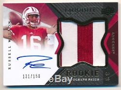 Russell Wilson 2012 Ud Exquis Rc Rookie Autograph Patch 2 Couleurs Auto Sp # / 150