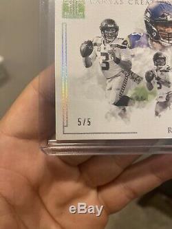 Russell Wilson 2019 Panini Football Auto Impeccables Toile Créations 5/5