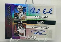 Russell Wilson & Andrew Luck 2019 Projet De Partition Panini Dual Signatures Auto #08/10