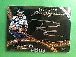 Russell Wilson Auto 2014 Topps Cinq Étoiles Silver Signatures # 4/5 Seattle Seahawks