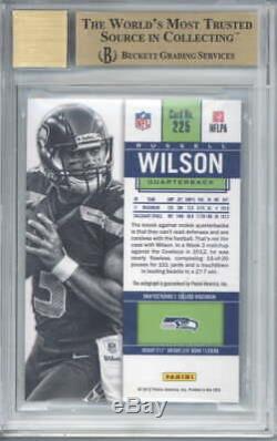 Russell Wilson Autosigné 2012 Panini Contenders Rookie / 550 # 225a Bg ID 12555