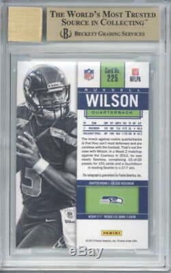 Russell Wilson Autosigné 2012 Panini Contenders Rookie / 550 # 225a Bgs 9.5 10