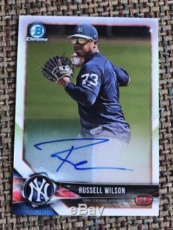 Russell Wilson Yankees 2018 Bowman Chrome Baseball Auto Ssp Seahawks