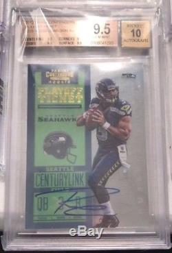Russell Wilson (seahawks) Rookie Auto Rc 2012 Panini Contenders Bgs 9.5
