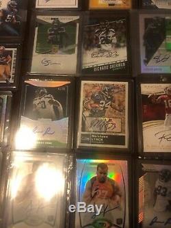 Seattle Seahawks (100) Auto Signé Lot Russell Wilson Sherman Lynch Signé Rc