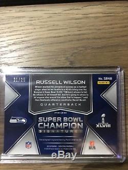Spectacles Panini Spectra 2018 Seahawks De Seattle Russell Wilson Super Bowl Auto / 25! Rare