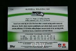 Topps Platinum Green Refractor Auto Russell Wilson Rc # 63/99 Seahawks