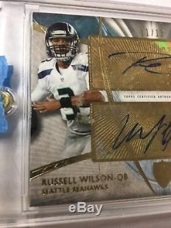 Topps Supreme Dual Auto 2014 #d 11/15 Seahawks Russell Wilson Et Marshawn Lynch