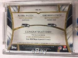 Topps Supreme Dual Auto 2014 #d 11/15 Seahawks Russell Wilson Et Marshawn Lynch
