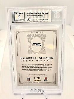 Trésors Nationaux 2012 Gold Russell Wilson Rookie Patch Auto Rpa /49 Bgs 9 #325